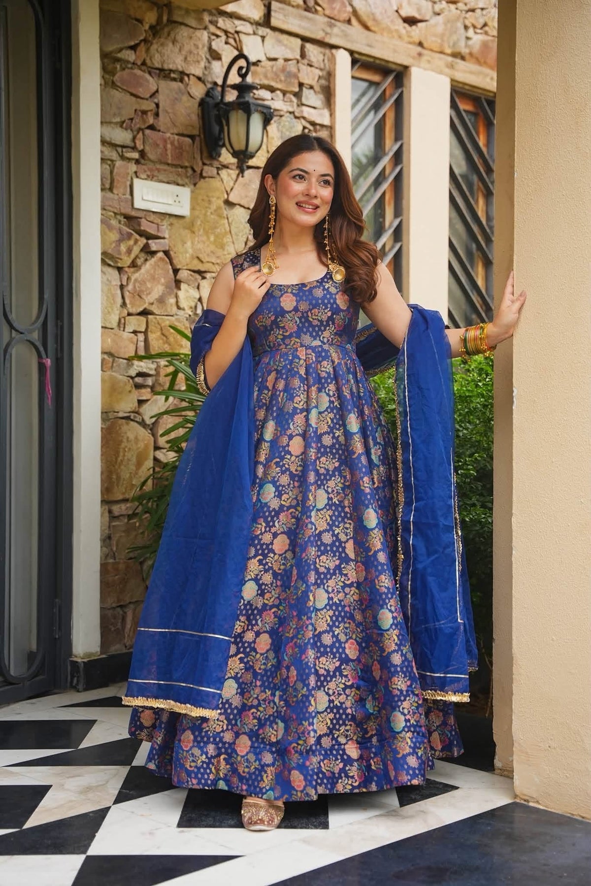 Banarasi Royal Heavy Embroidered Anarkali Suit Set