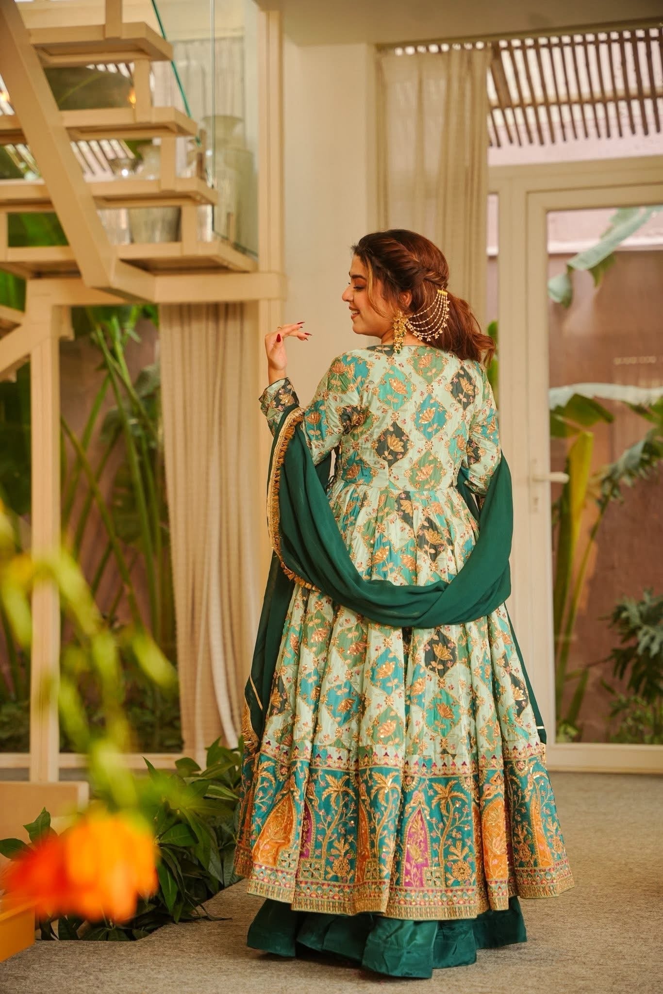 Traditional Heavy Sequence Work Anarkali Suit Set
