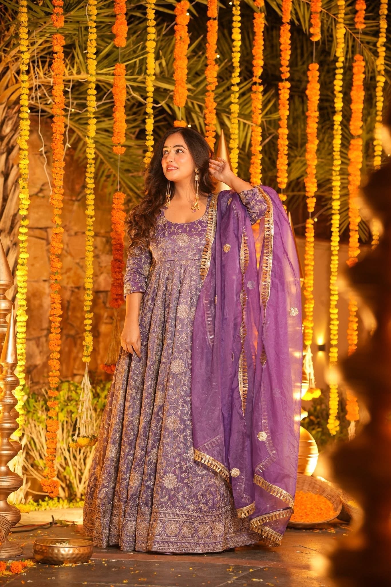Beautiful Embroidered Zarkan Work Anarkali Suit Set