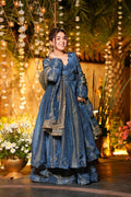 Starfall Blue Wedding Wear Anarkali Suit Set