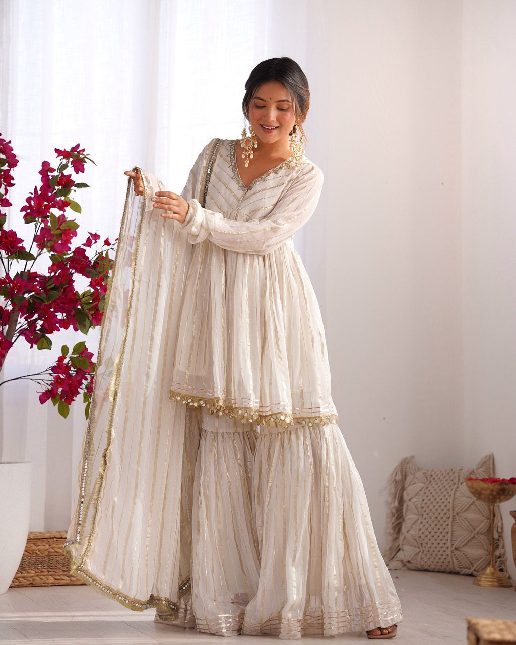 Beautiful Mal Chanderi Sharara Suit Set