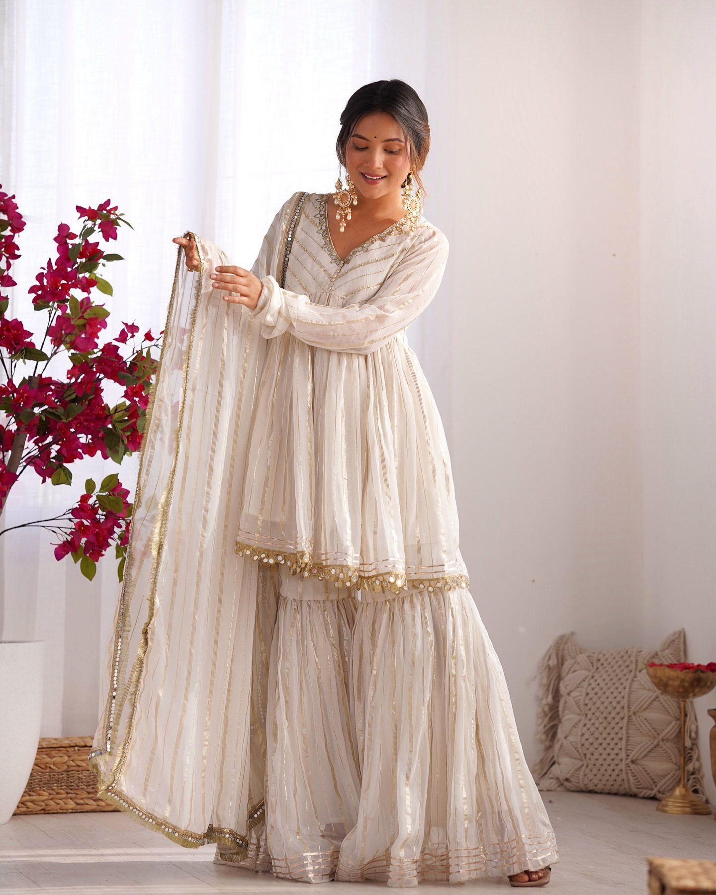 Beautiful Mal Chanderi Sharara Suit Set