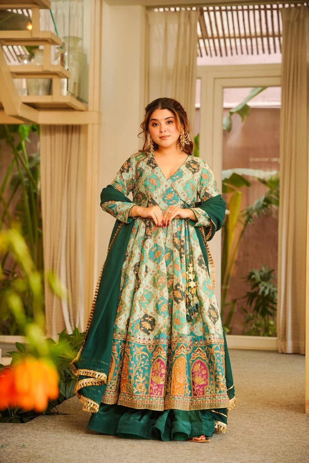 Traditional Heavy Sequence Work Anarkali Suit Set