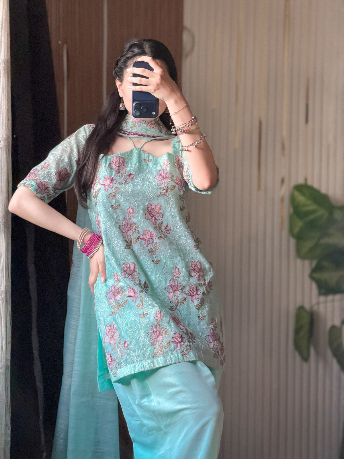 Beautiful Floral Lawn Fabric Salwar Suit Set