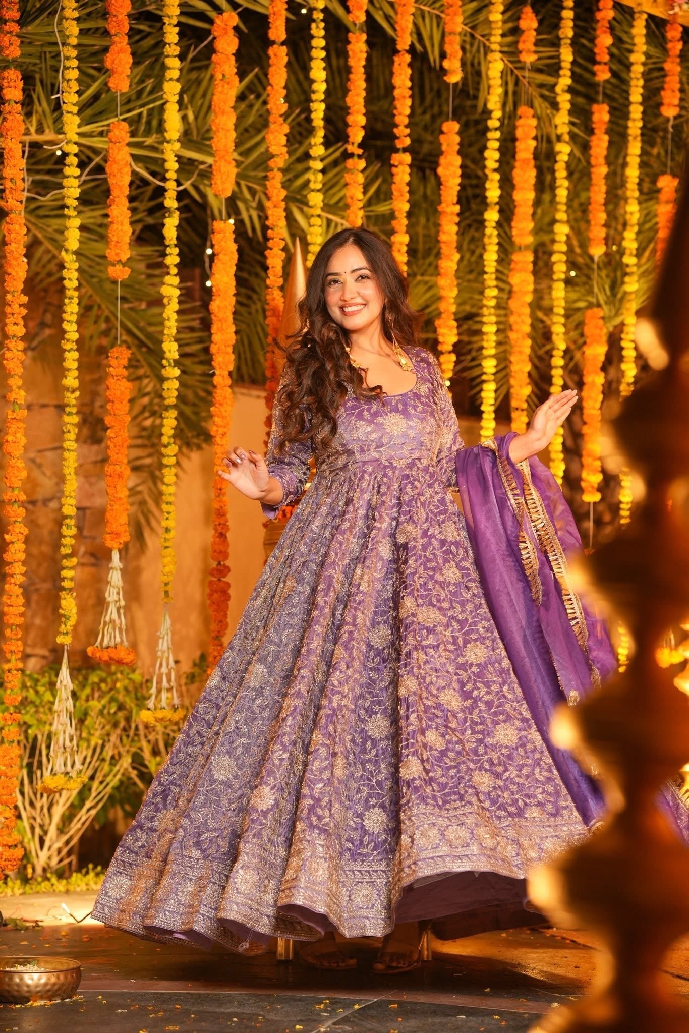 Beautiful Embroidered Zarkan Work Anarkali Suit Set