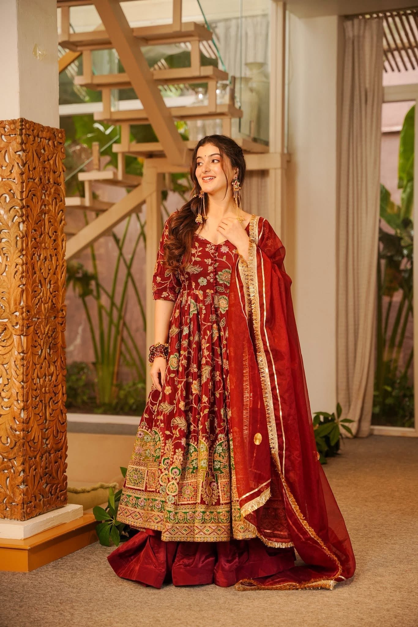 Heavy Embroidered Anarkali Suit Set