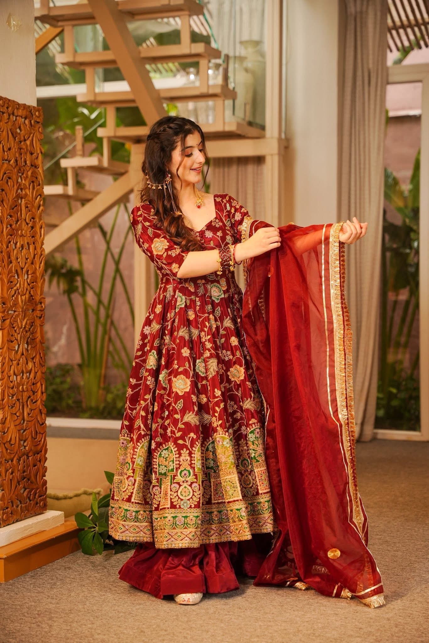 Heavy Embroidered Anarkali Suit Set