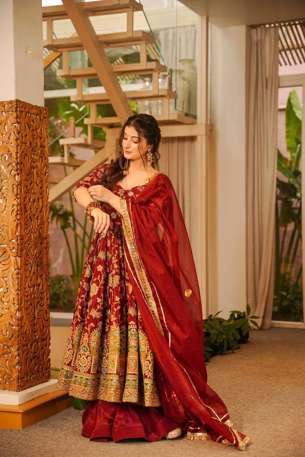 Heavy Embroidered Anarkali Suit Set