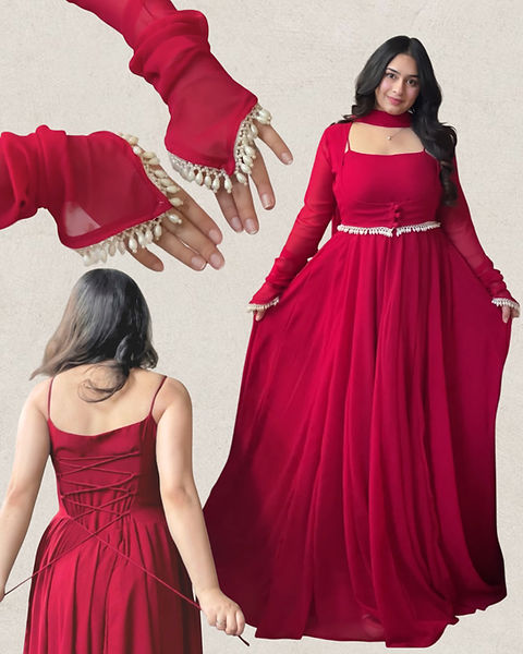 Beautiful Fairytale Georgette Anarkali Suit Set