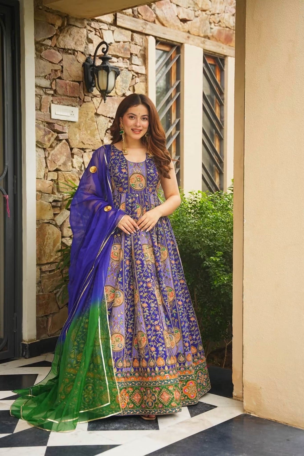 Beautiful Purple Heavy Embroidery Anarkali Suit Set