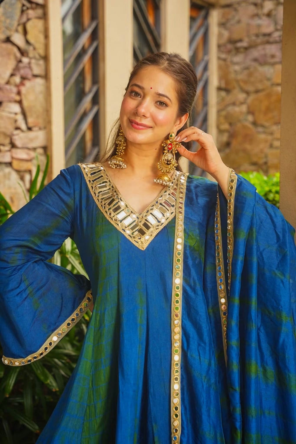 Beautiful Real Mirror Top - Sharara Set