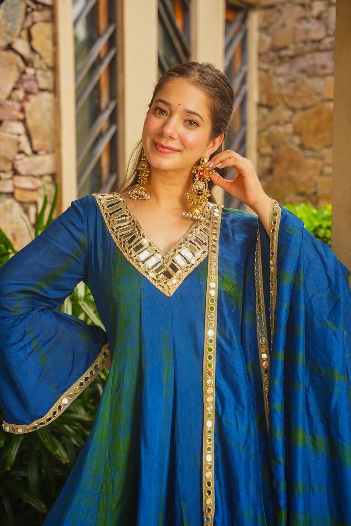 Beautiful Real Mirror Top - Sharara Set