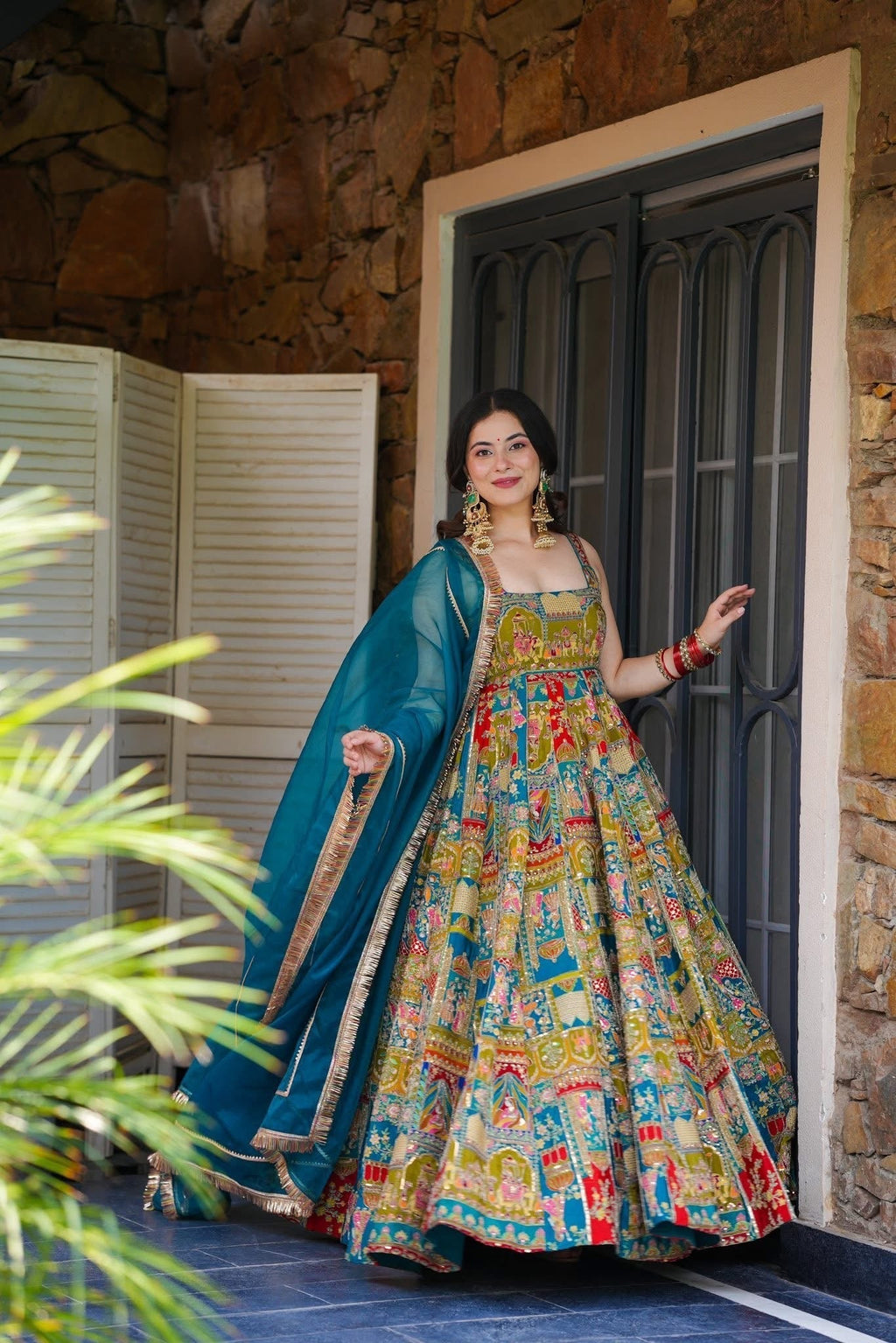Traditional Heavy Embroidered & Sequence Work Anarkali Suit Set