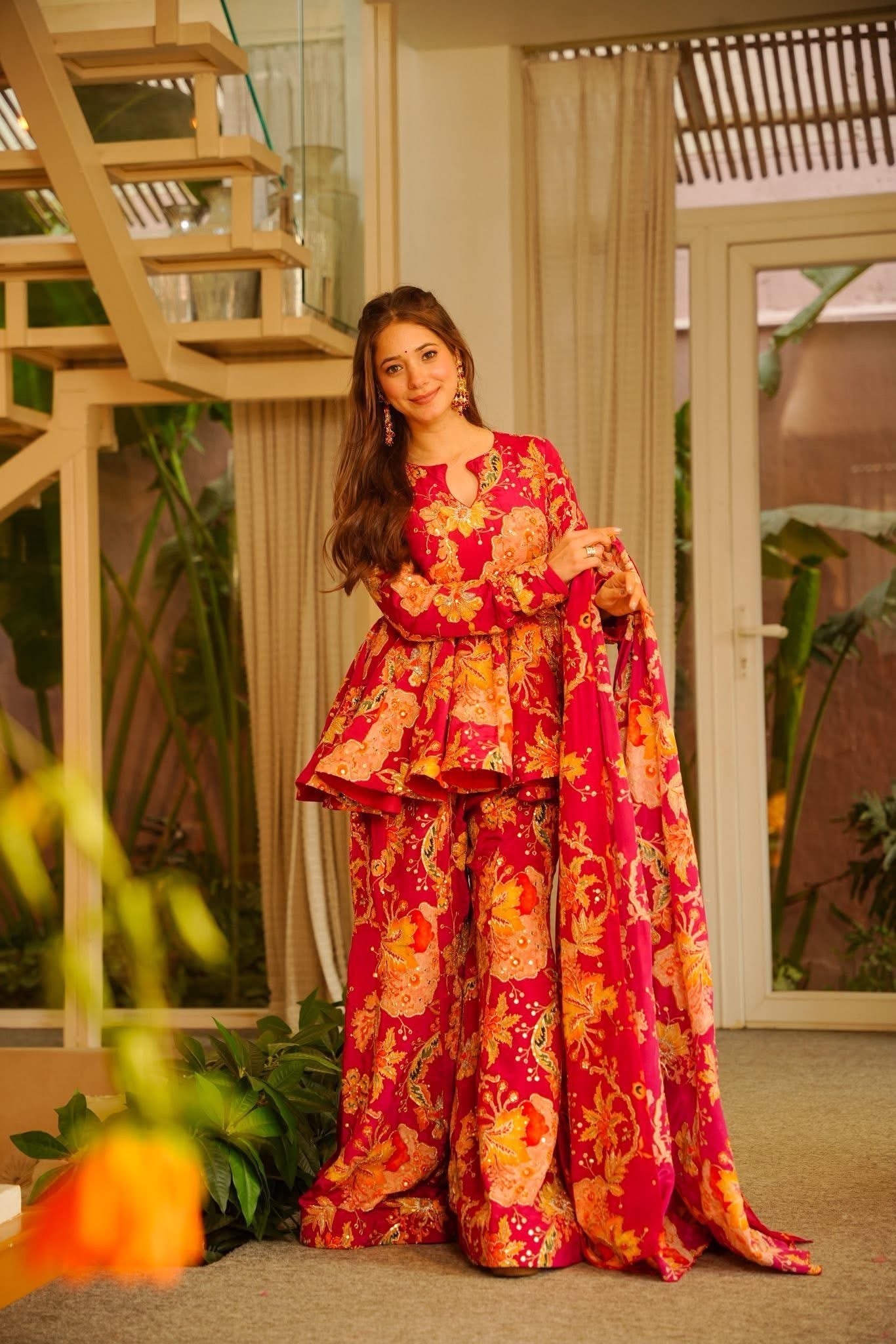 Beautiful Sequence Work Wedding Sharara Suit Set