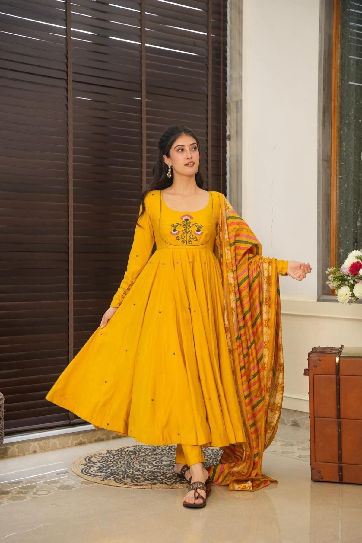 Beautiful Yellow Anarkali Suit Set ❤️