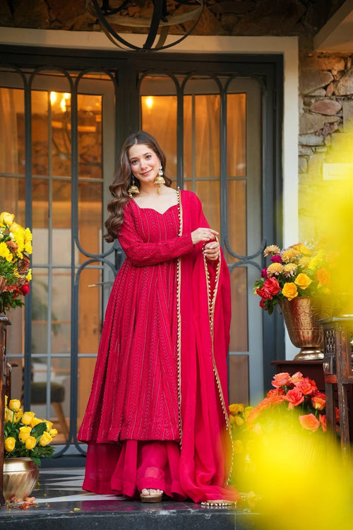Arghwani Embroidered Georgette Suit Set