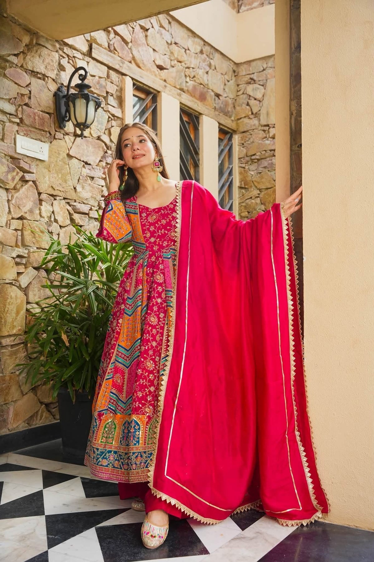 Beautiful Heavy Embroidered Anarkali Suit Set
