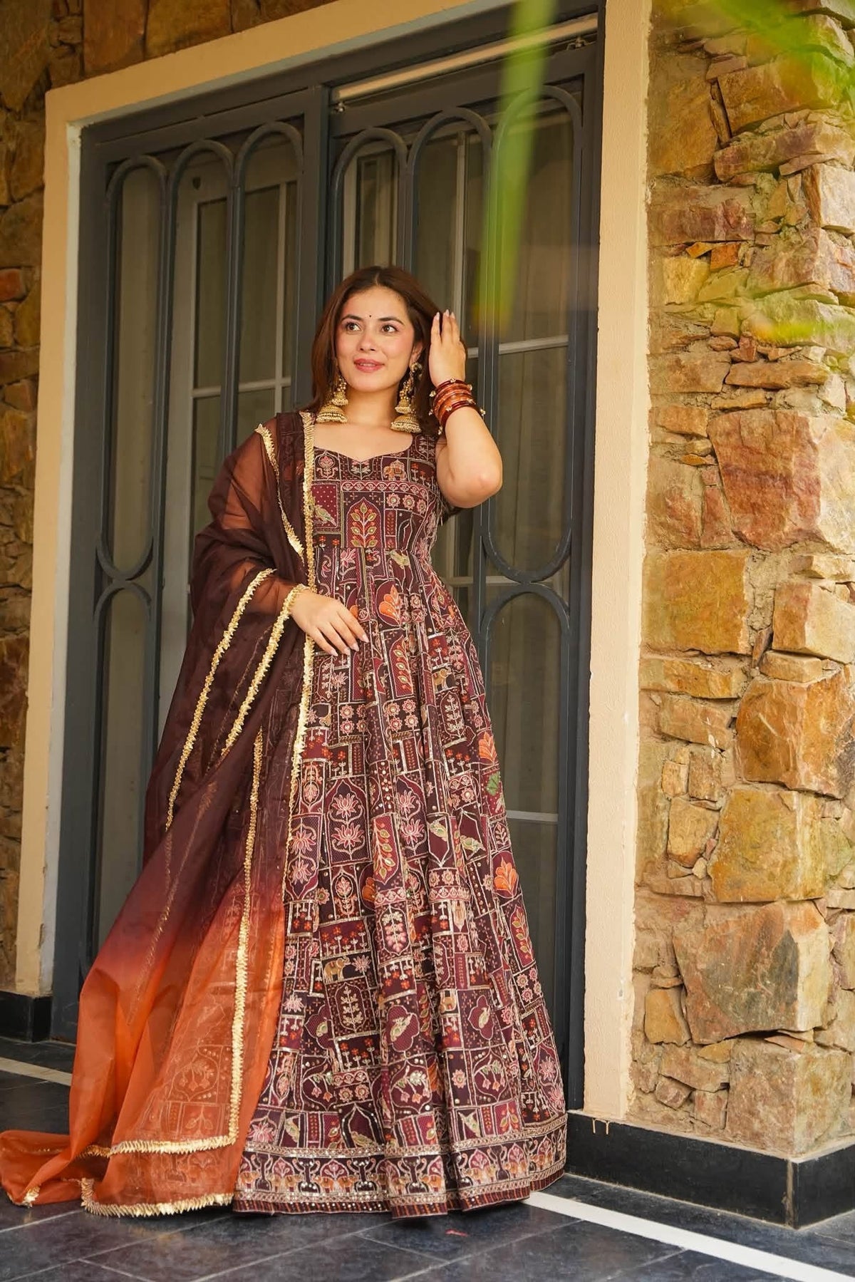 Beautiful Embroidered Anarkali Suit Set
