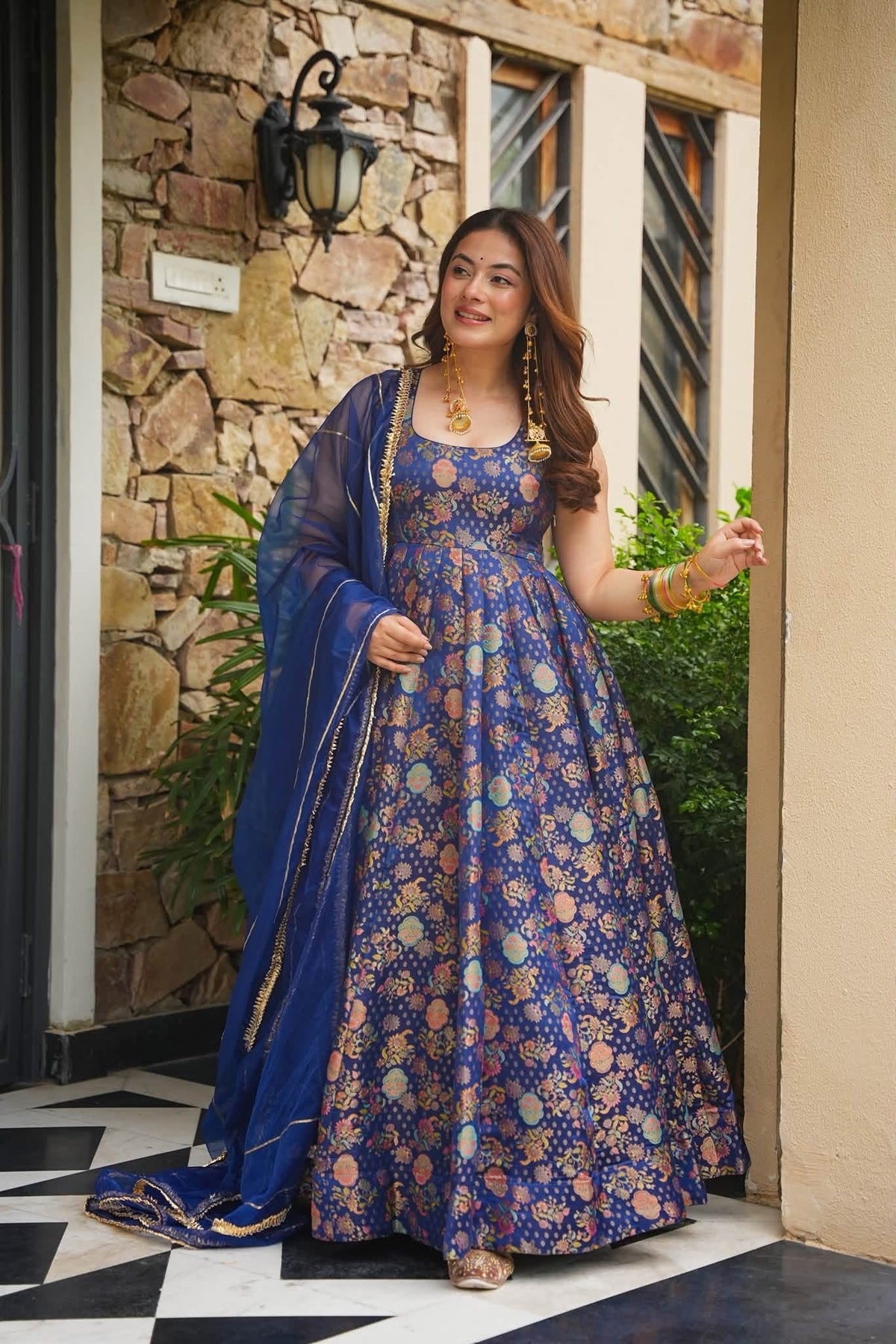 Banarasi Royal Heavy Embroidered Anarkali Suit Set