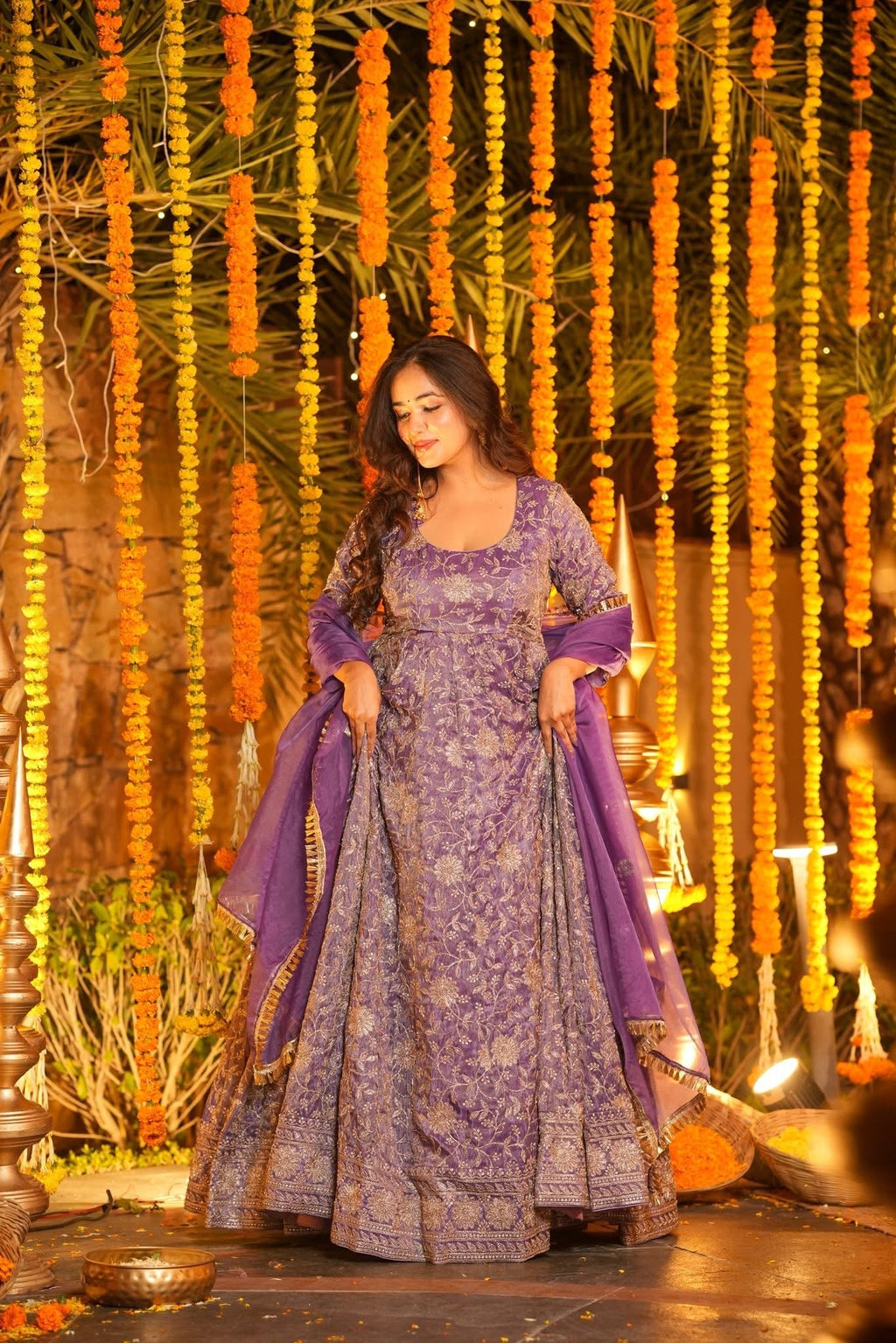 Beautiful Embroidered Zarkan Work Anarkali Suit Set