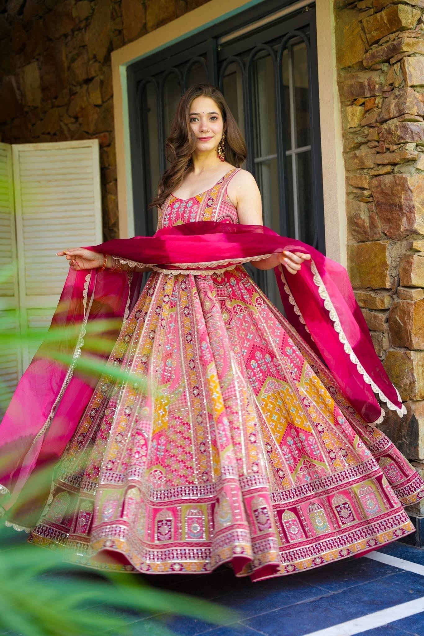 Traditional Heavy Embroidered and Sequence Work Anarkali Gown Set