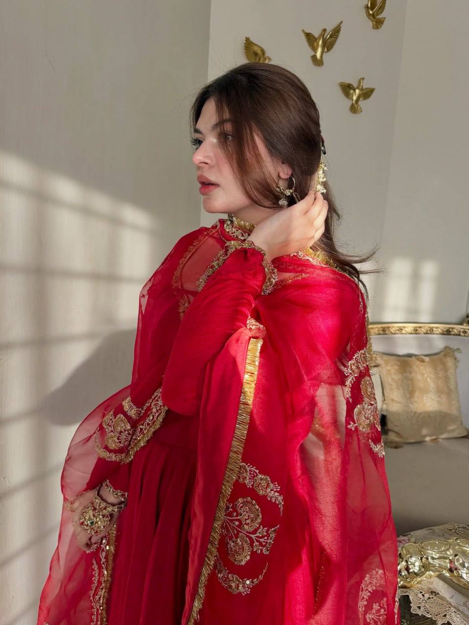 Beautiful Embroidered karwachauth Special Anarkali Suit