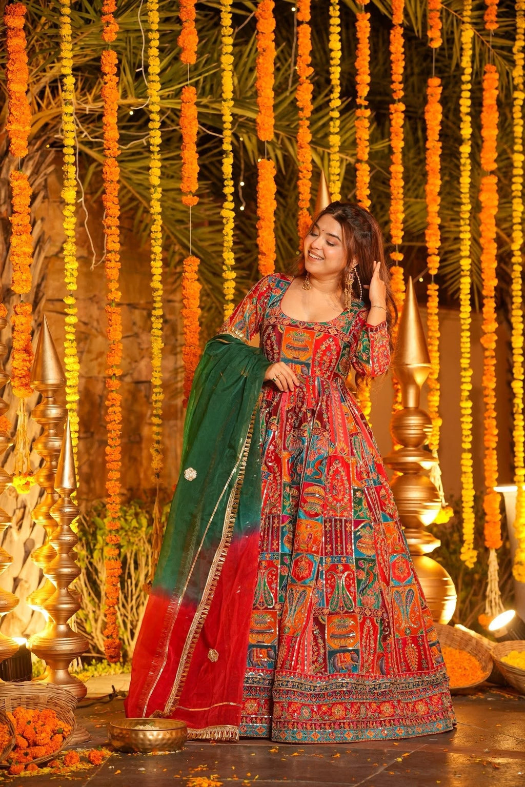 Beautiful Heavy Embroidered And Sequence Work Anarkali Suit Set