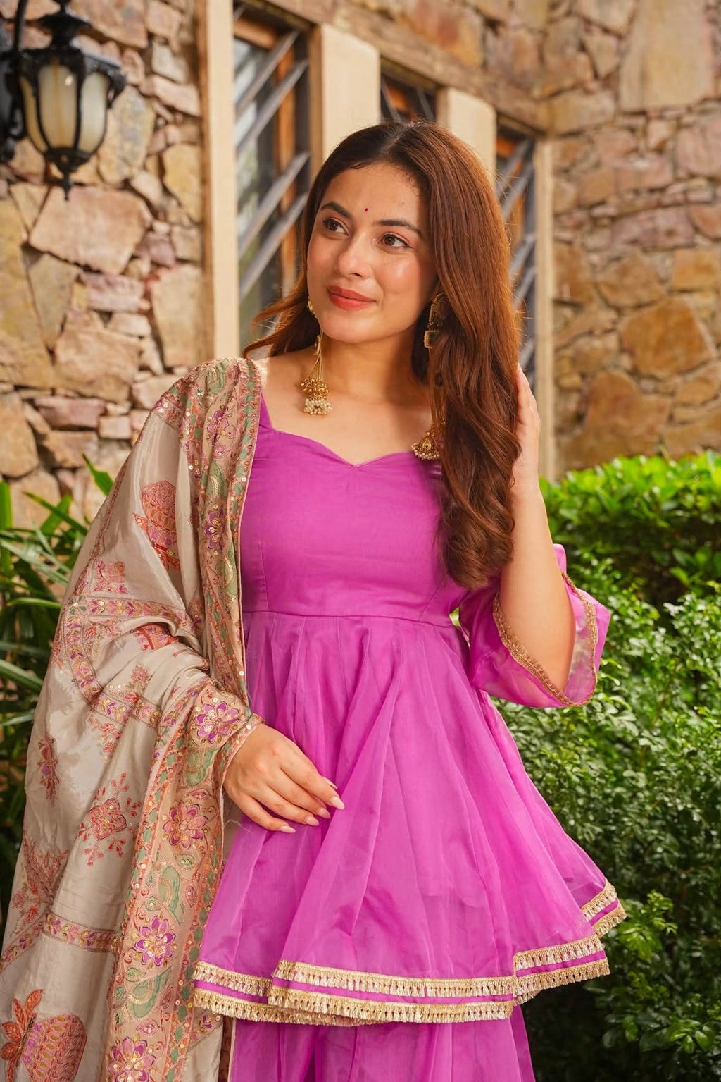 Beautiful Embroidered Duptta Sharara Set