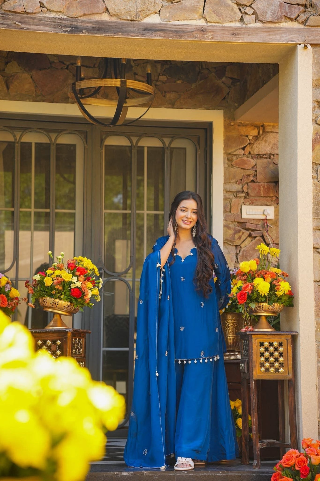 Beautiful Crepe Silk Kurta Plazzo Set
