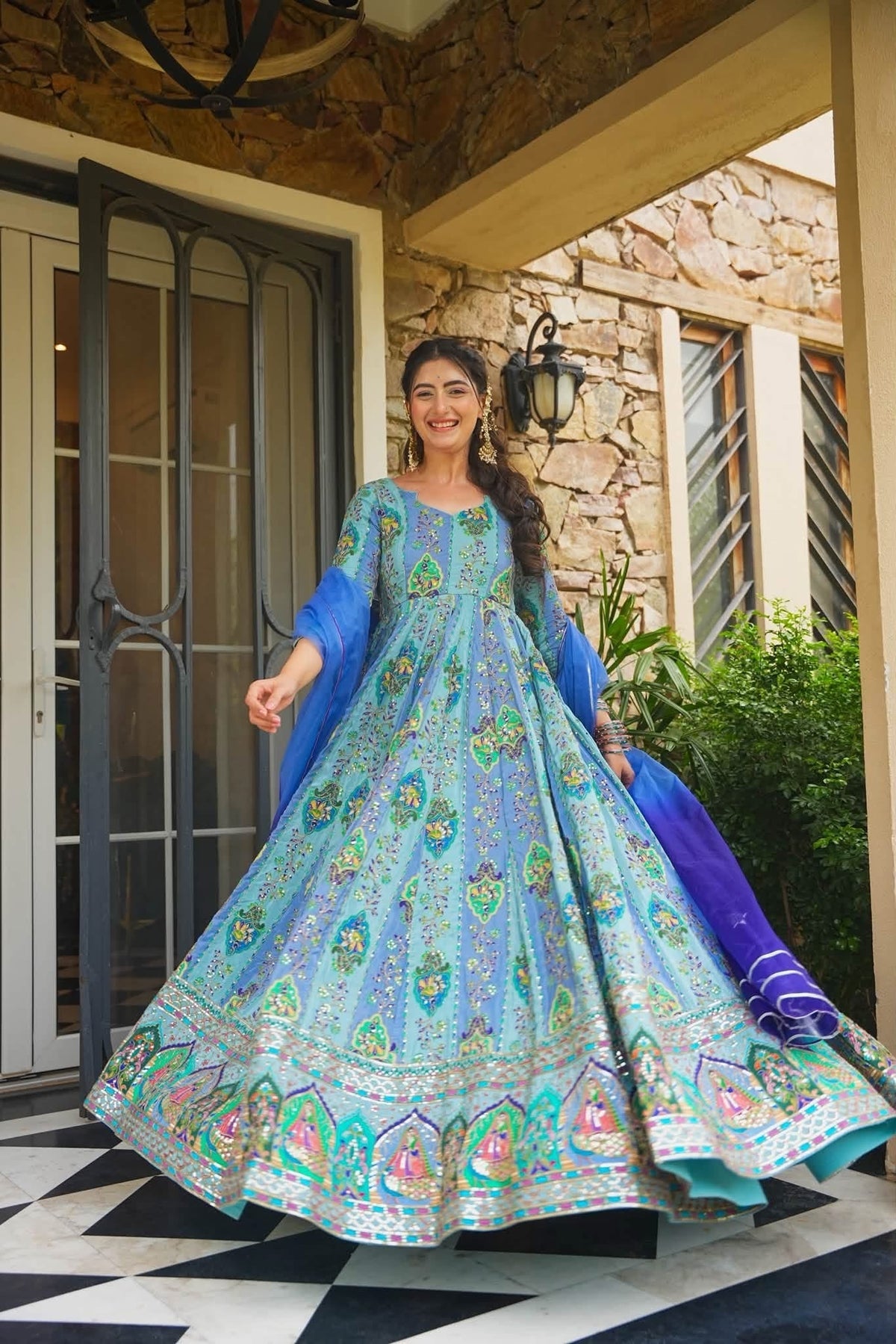 Beautiful Heavy Embroidered Anarkali Suit Set