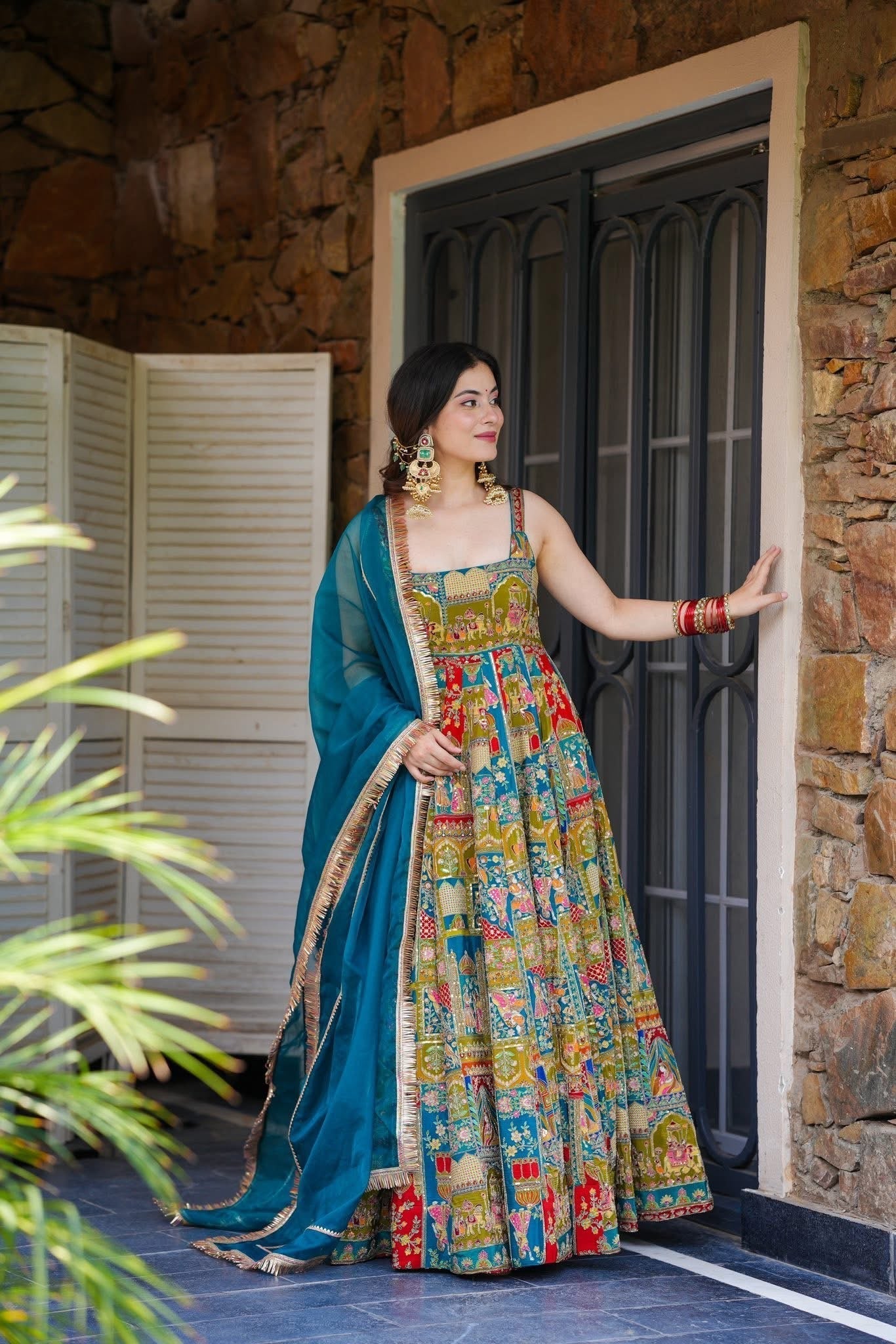 Traditional Heavy Embroidered & Sequence Work Anarkali Suit Set