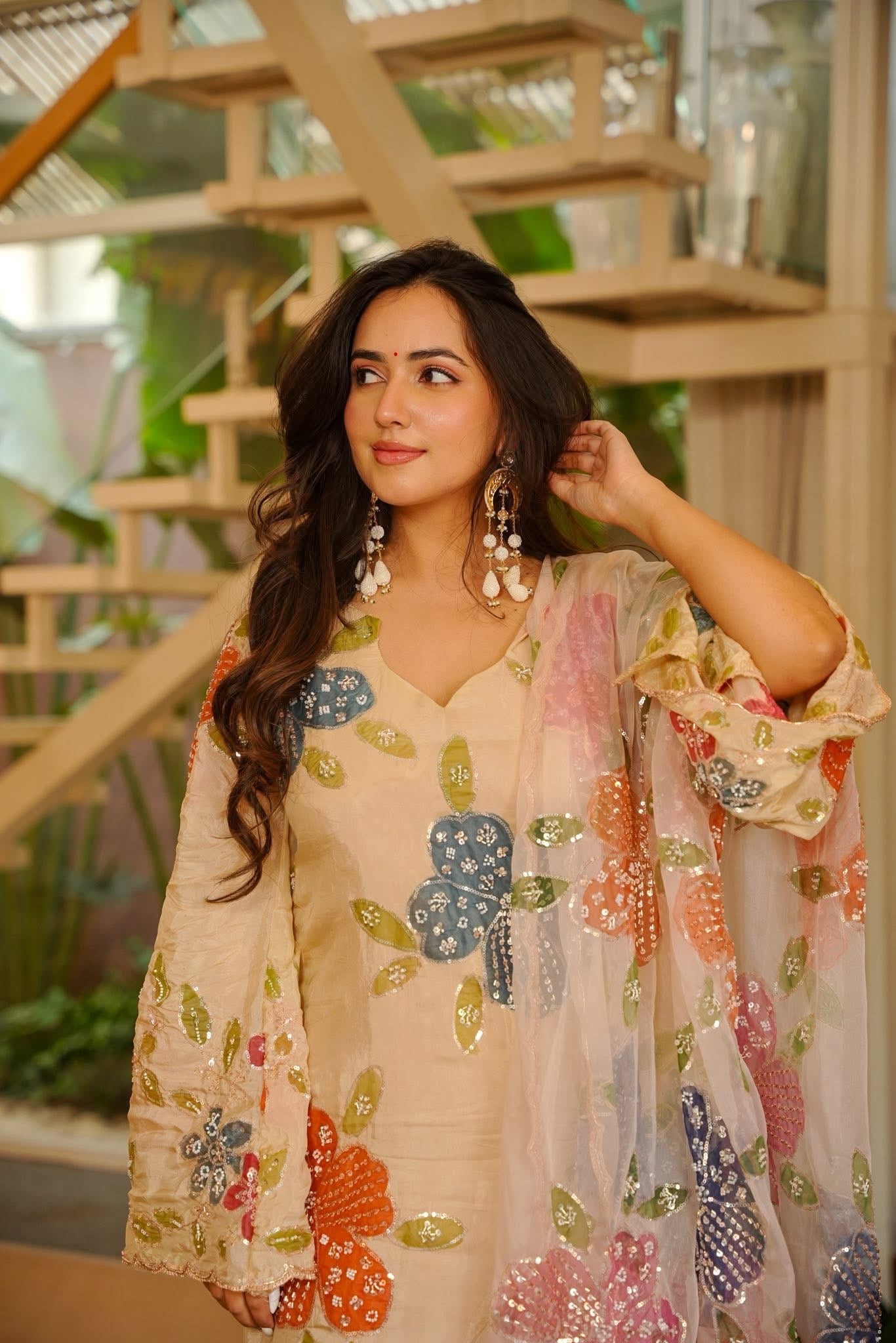 Beautiful Floral Printed and Sequence Work kurta Set