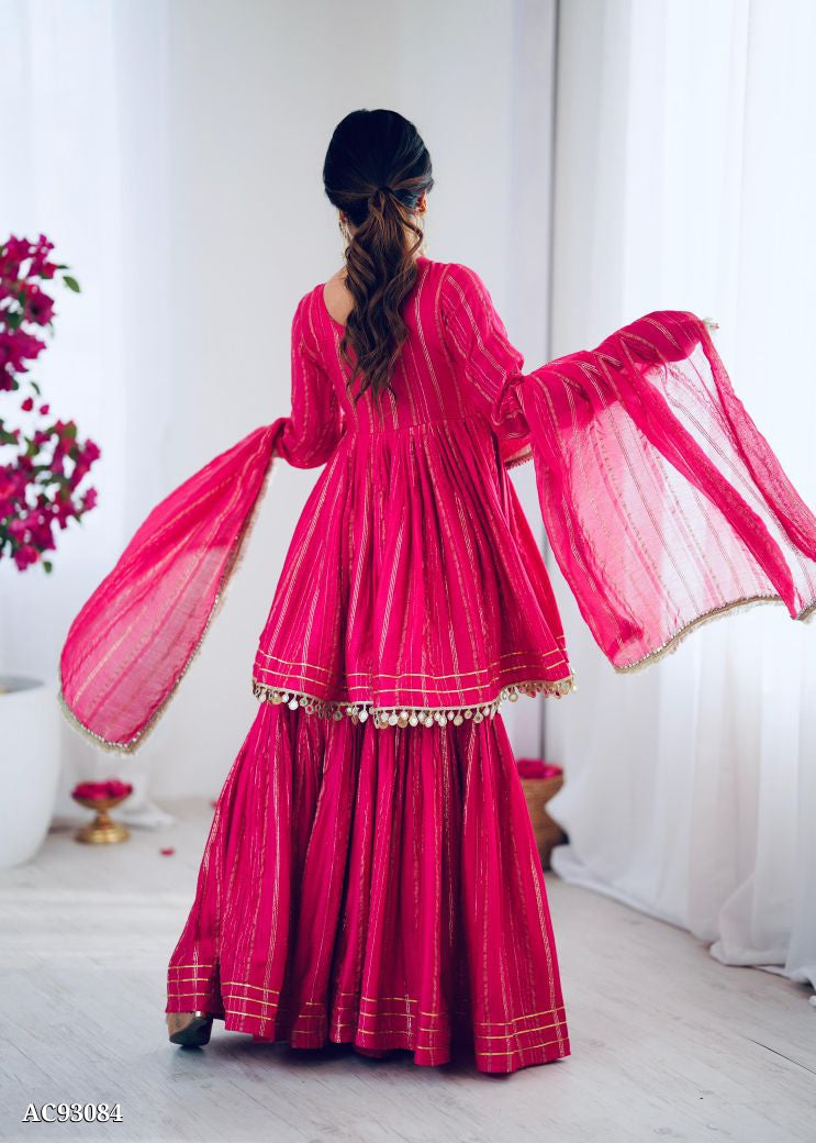 Beautiful Mal Chanderi Sharara Suit Set